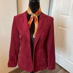 Burgundy Blazer Jacket Size Petite 8